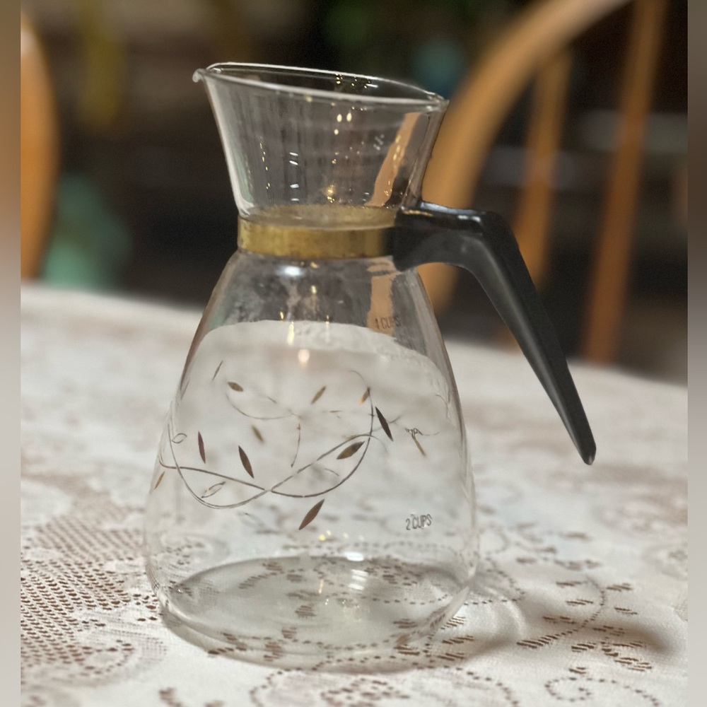 Tricolette flameproof 1950’s MCM 4 cup coffee tea carafe perculator
